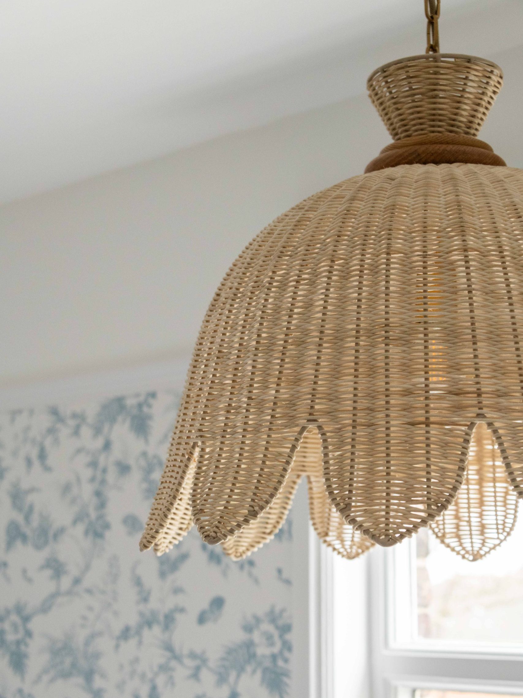 Pendant Light Detail in Daughter’s Bedroom | The House Ministry Woven pendant light detail in daughter’s bedroom, designed by The House Ministry