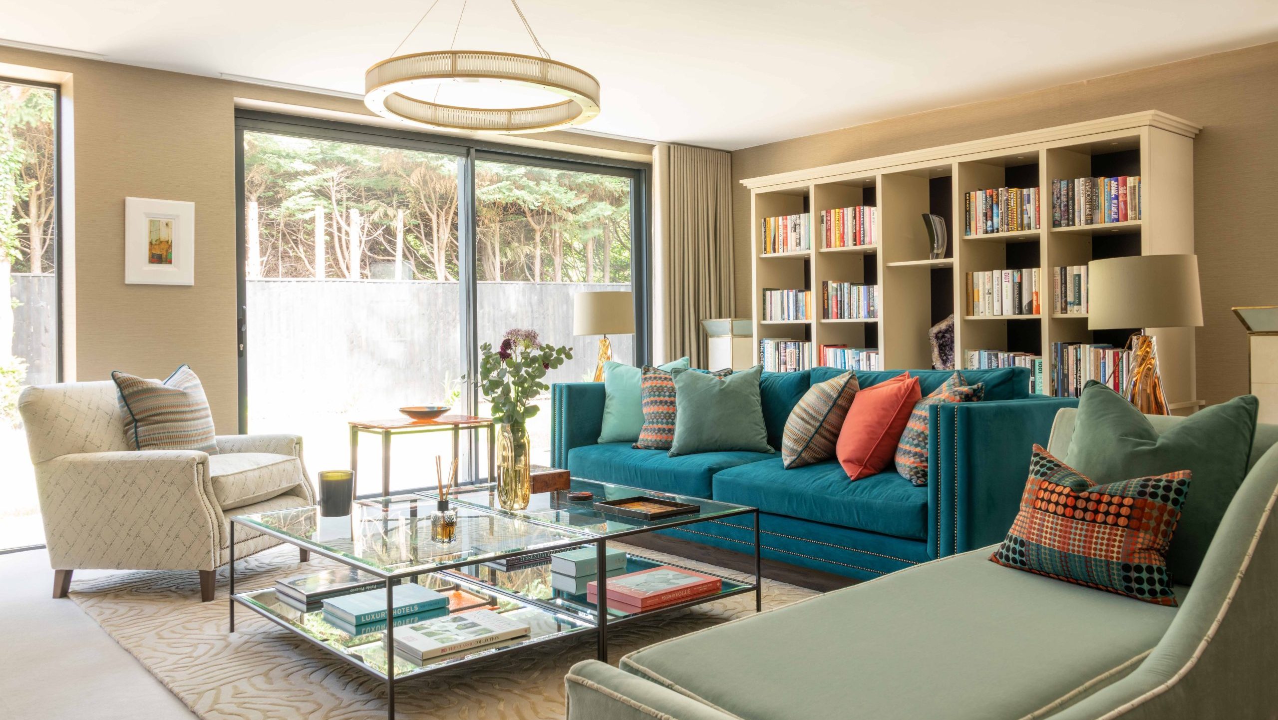 Cotswold sitting room designed by The House Ministry Cotswold sitting room with bespoke joinery and upholstered furniture, interior design by The House Ministry